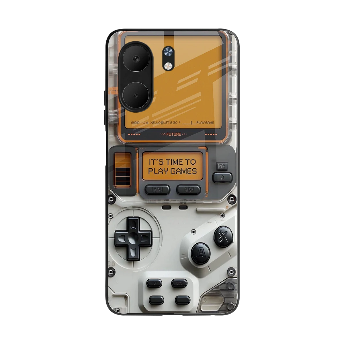 Gameboy Orange back phone cover | glass case for oppo a5x 5g