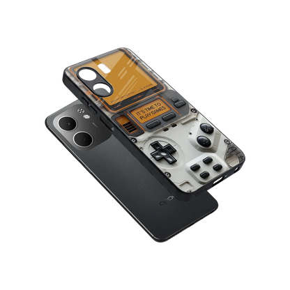 Gameboy Orange sleek oppo a5x 5g cover with tempered glass back and TPU edges