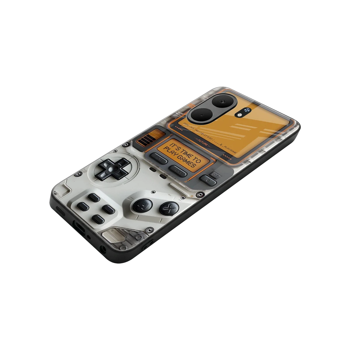 Gameboy Orange stylish phone case for oppo a5x 5g | glossy glass and slim fit