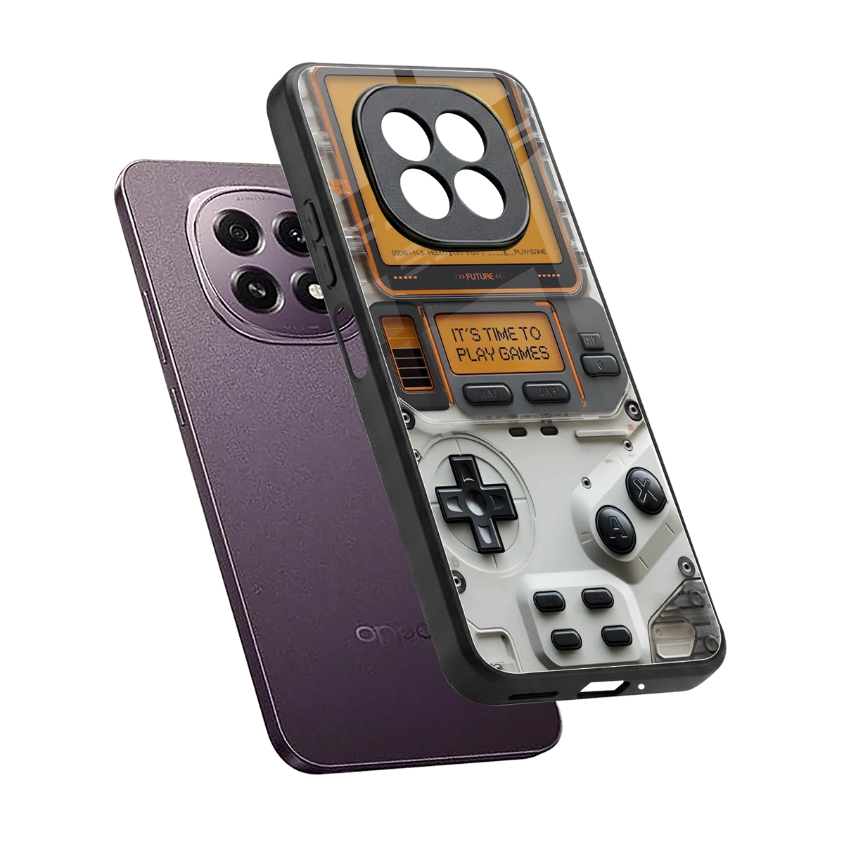 Gameboy Orange sleek oppo f29 5g cover with tempered glass back and TPU edges