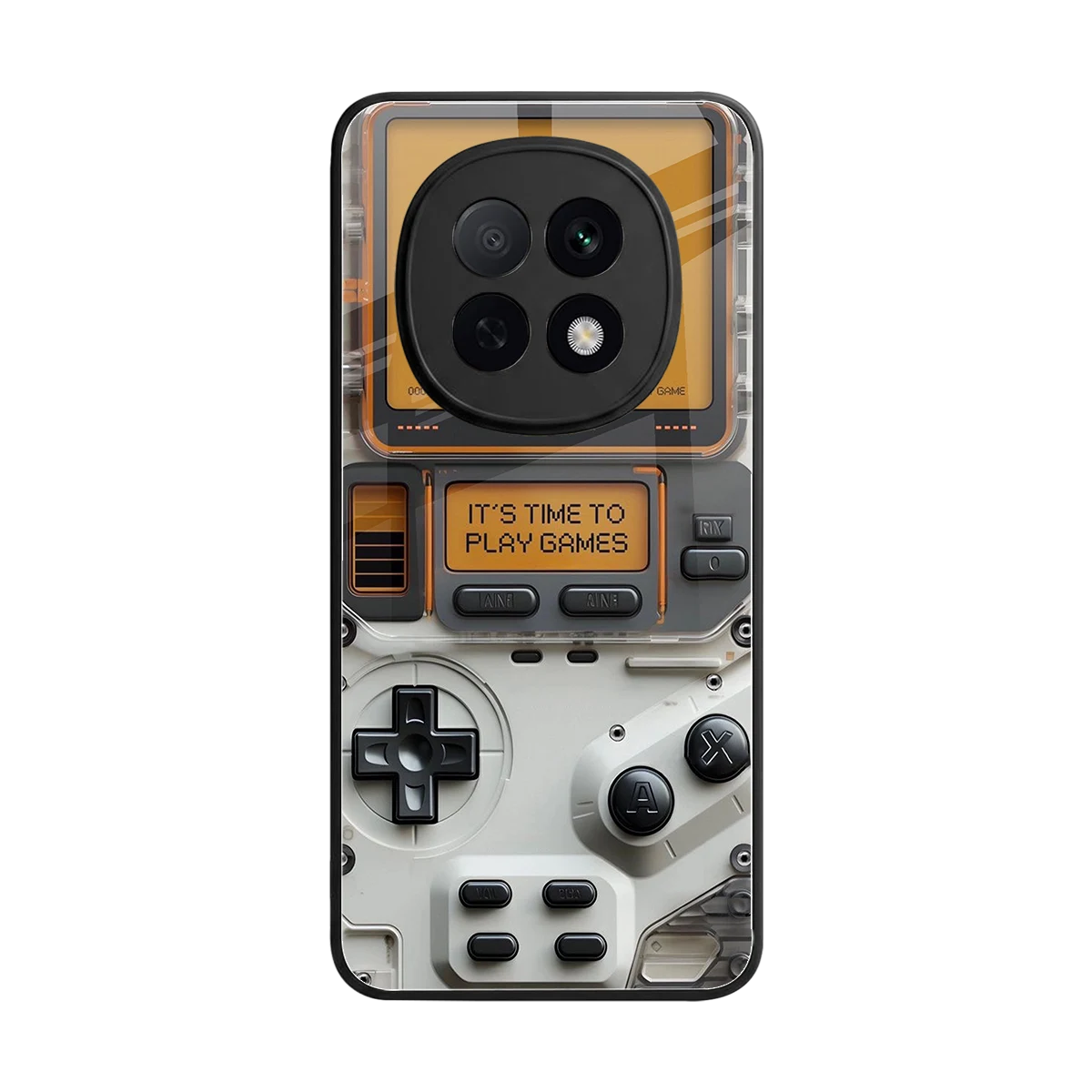 Gameboy Orange back phone cover | glass case for oppo f29 pro 5g