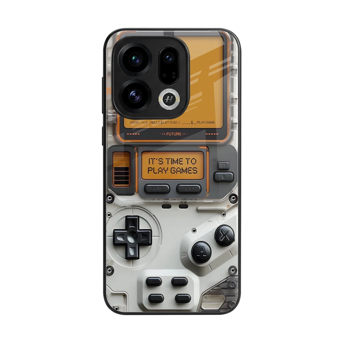Gameboy Orange back phone cover | glass case for oppo find x9