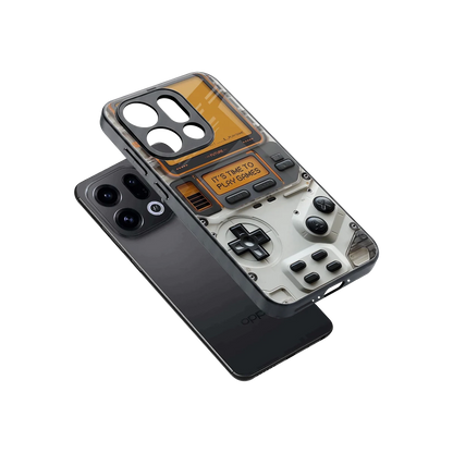 Gameboy Orange sleek oppo find x9 cover with tempered glass back and TPU edges