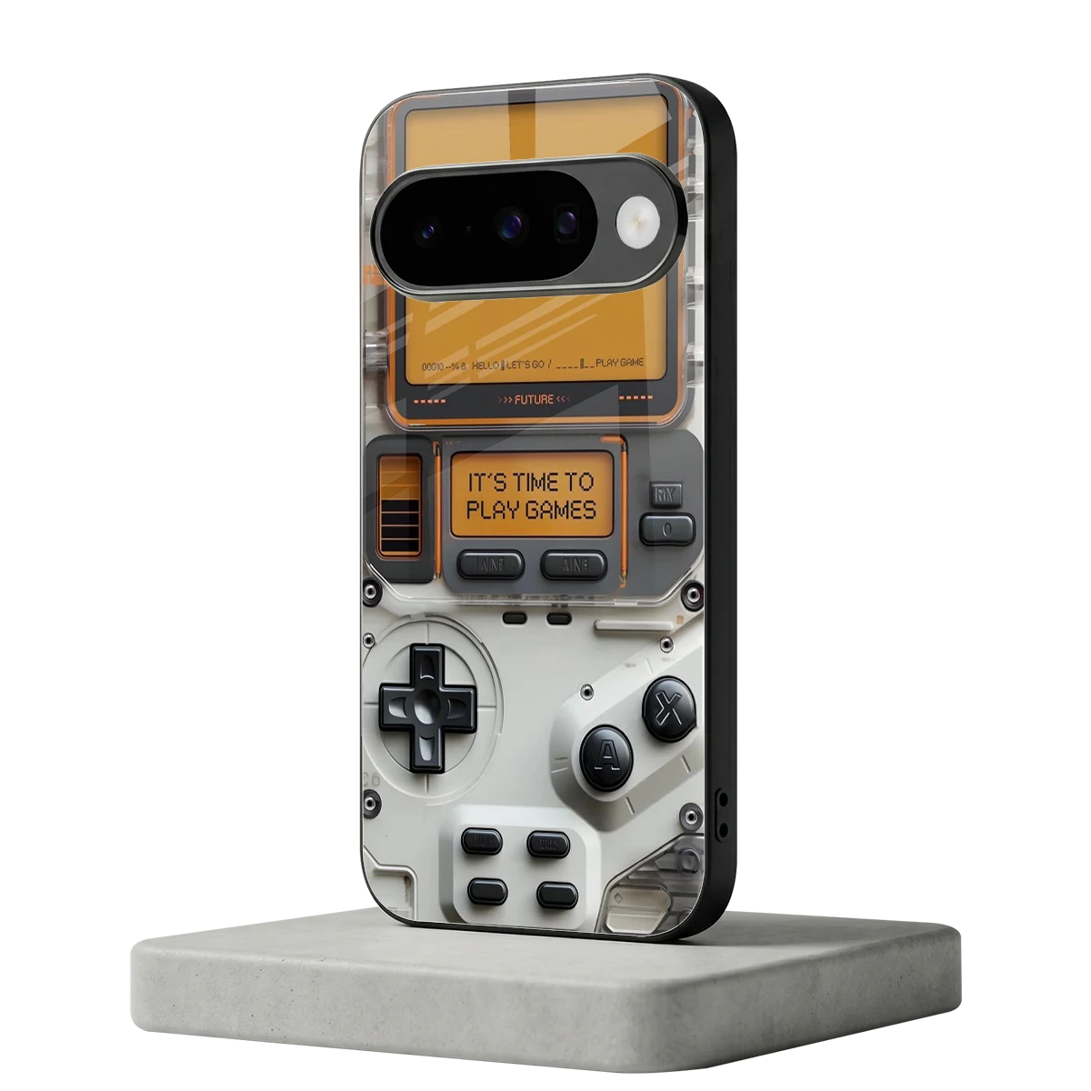 Gameboy Orange google pixel 10 mobile cover | shockproof glass phone case