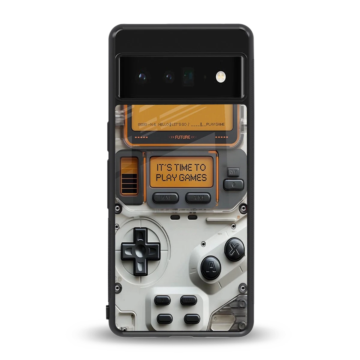 Gameboy Orange back phone cover | glass case for google pixel 6 pro