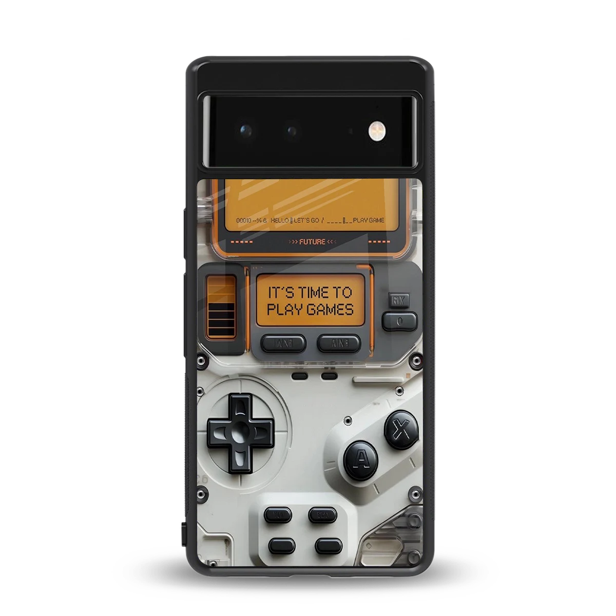 Gameboy Orange back phone cover | glass case for google pixel 6a