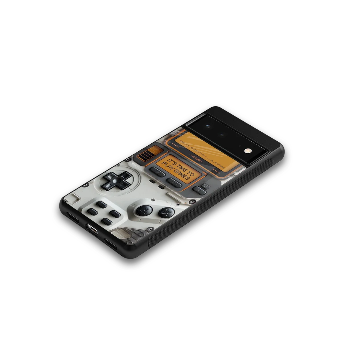 Gameboy Orange google pixel 6 mobile cover | shockproof glass phone case