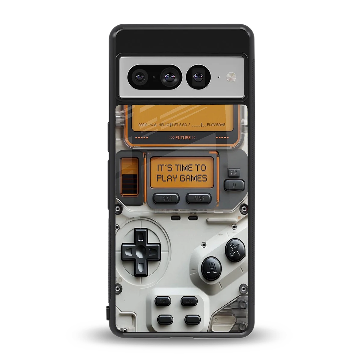Gameboy Orange back phone cover | glass case for google pixel 7 pro