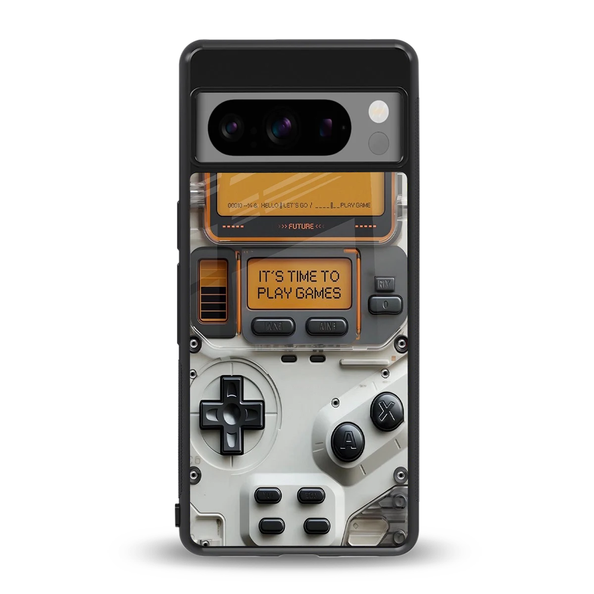 Gameboy Orange back phone cover | glass case for google pixel 8 pro