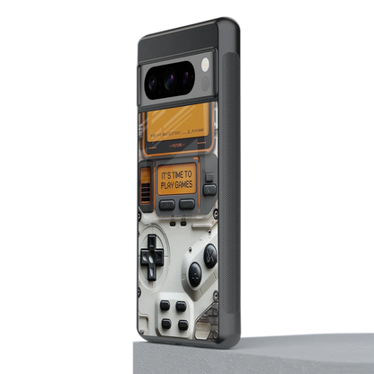 Gameboy Orange stylish phone case for google pixel 8 pro | glossy glass and slim fit