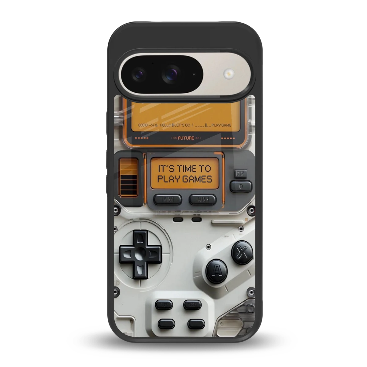 Gameboy Orange back phone cover | glass case for google pixel 9