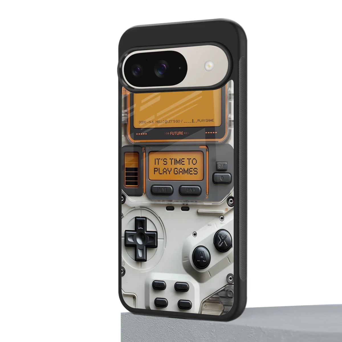 Gameboy Orange google pixel 9 mobile cover | shockproof glass phone case