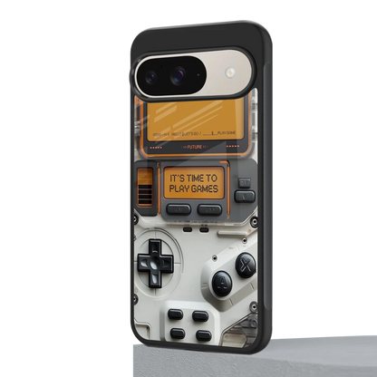 Gameboy Orange google pixel 9 mobile cover | shockproof glass phone case