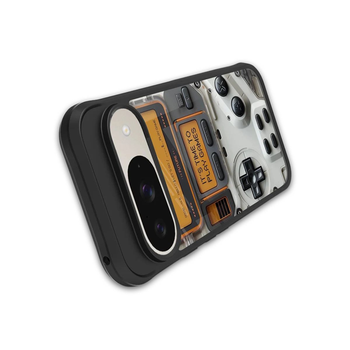 Gameboy Orange stylish phone case for google pixel 9 | glossy glass and slim fit