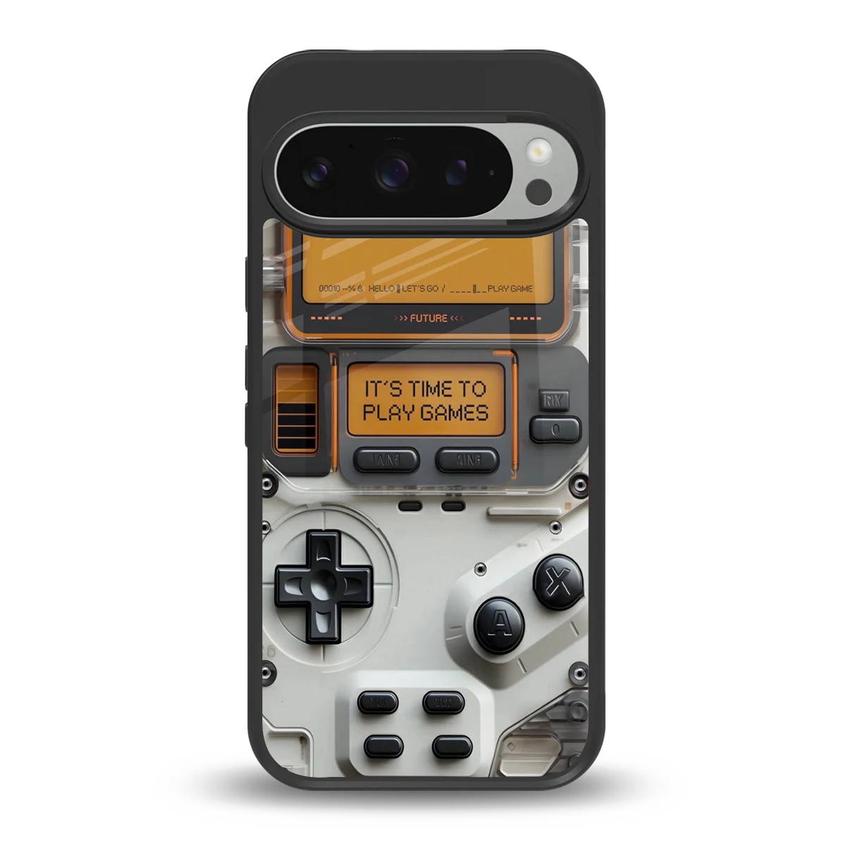 Gameboy Orange back phone cover | glass case for google pixel 9 pro