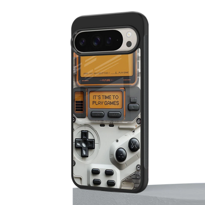 Gameboy Orange google pixel 9 pro mobile cover | shockproof glass phone case