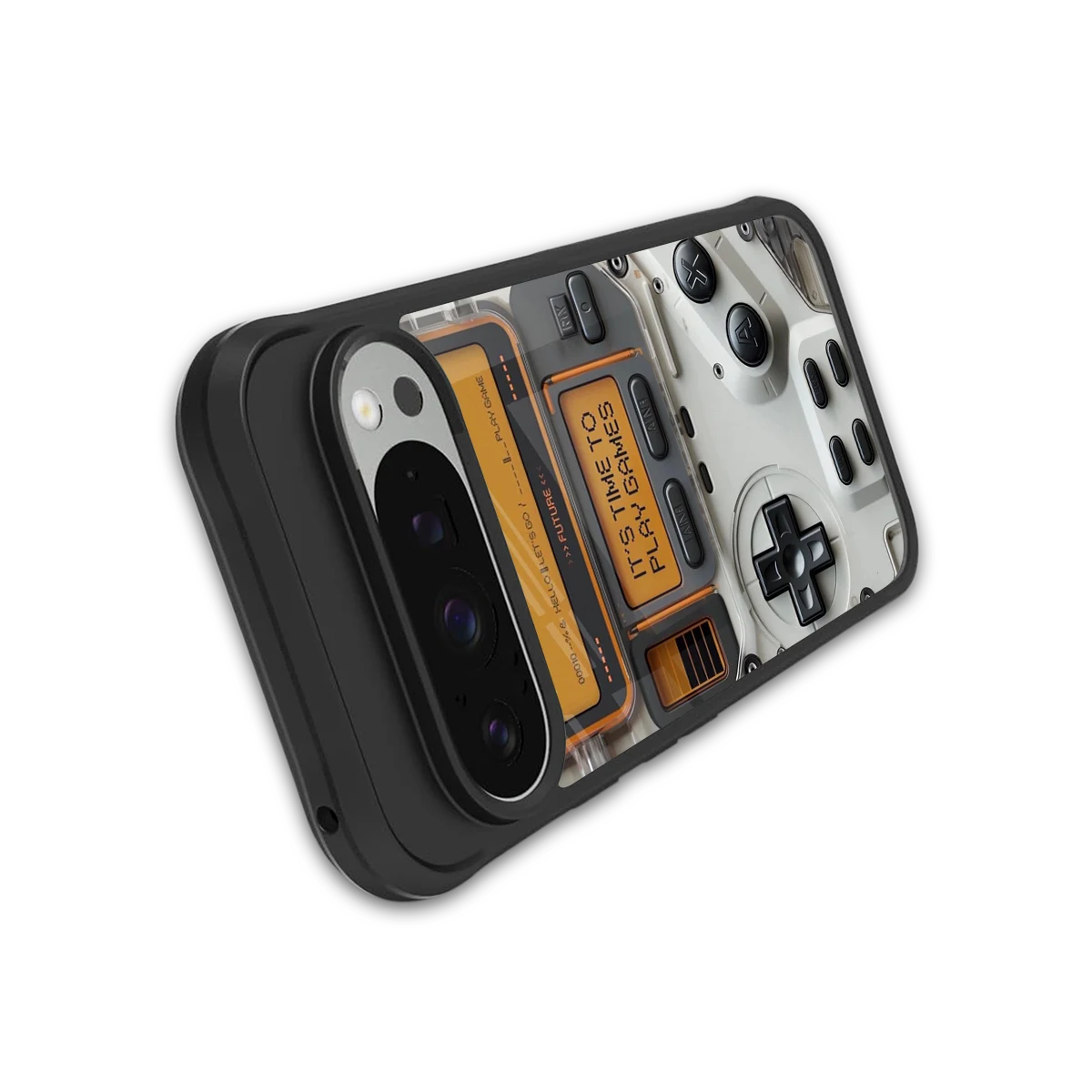 Gameboy Orange stylish phone case for google pixel 9 pro | glossy glass and slim fit