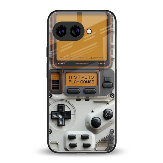 Gameboy Orange back phone cover | glass case for google pixel 9a