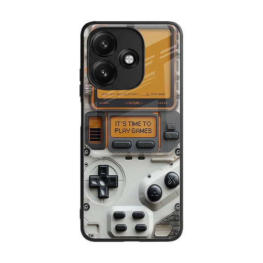 Gameboy Orange back phone cover | glass case for redmi 12 5g