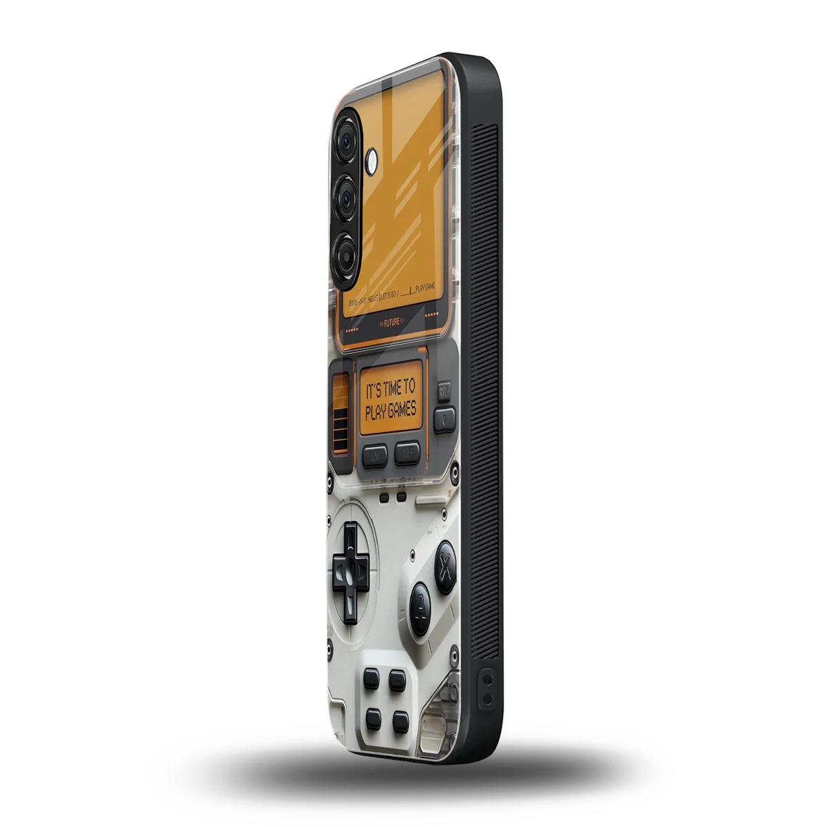 Gameboy Orange samsung galaxy a14 5g mobile cover | shockproof glass phone case