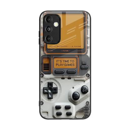 Gameboy Orange back phone cover | glass case for samsung galaxy m14 5g