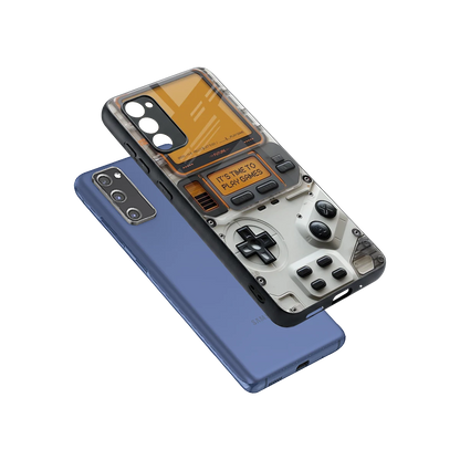 Gameboy Orange sleek samsung galaxy s20 fe cover with tempered glass back and TPU edges