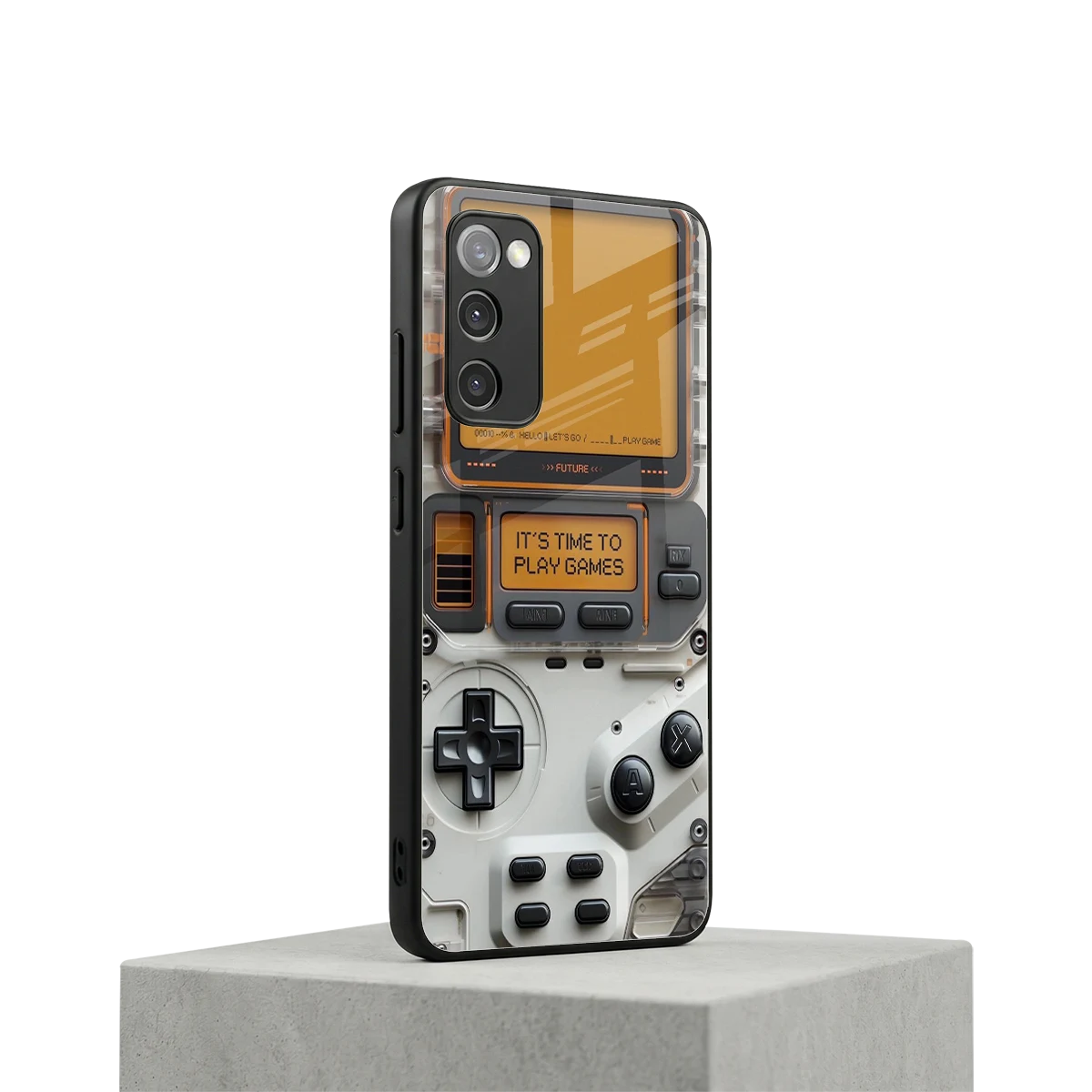 Gameboy Orange samsung galaxy s20 fe mobile cover | shockproof glass phone case