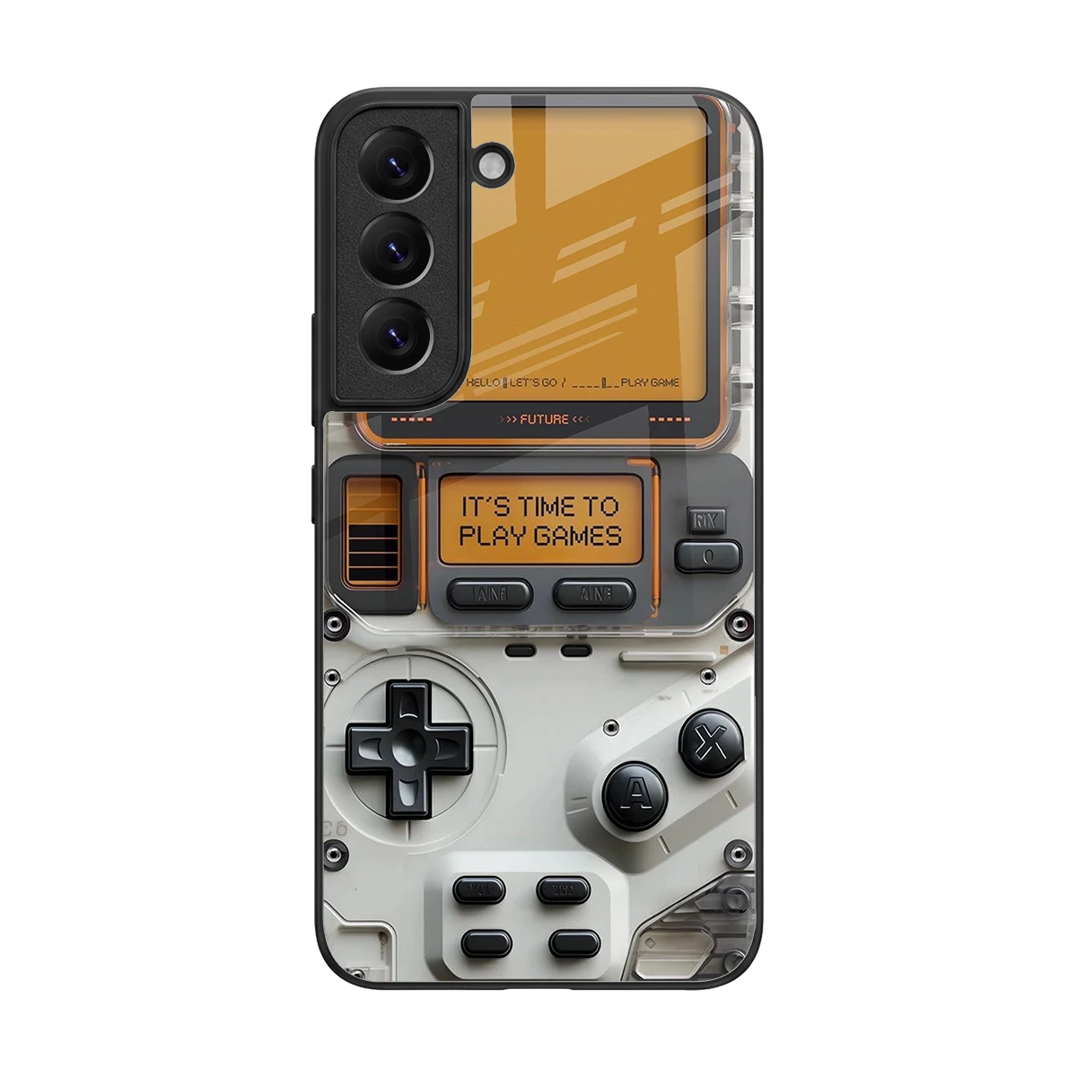 Gameboy Orange back phone cover | glass case for samsung galaxy s22