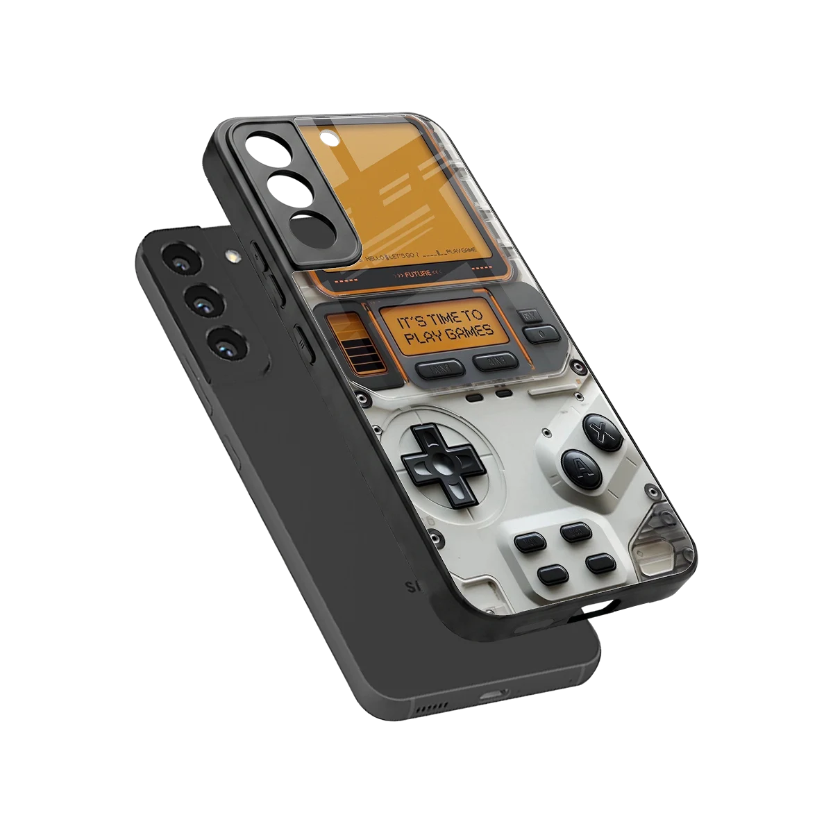 Gameboy Orange sleek samsung galaxy s22 cover with tempered glass back and TPU edges