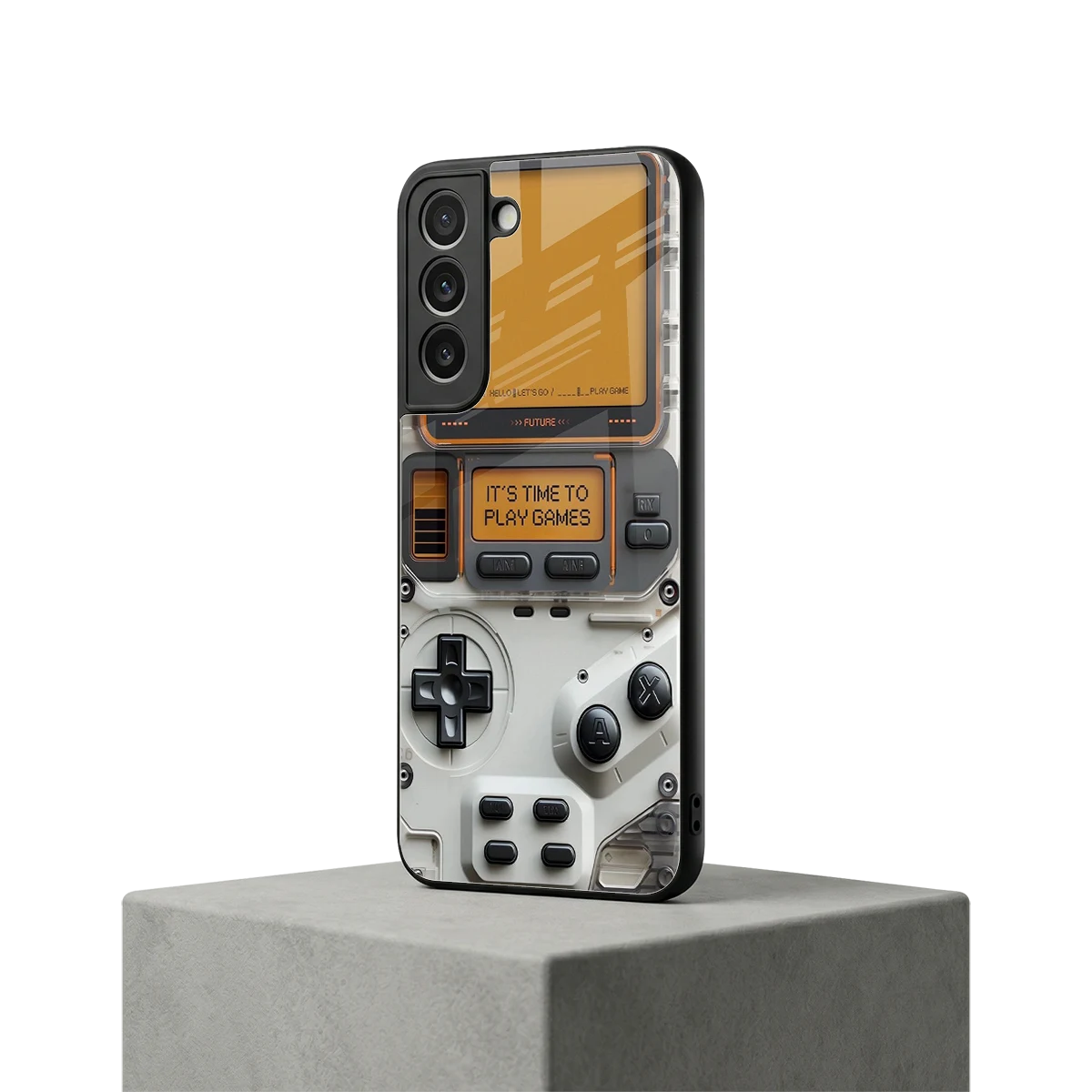 Gameboy Orange samsung galaxy s22 mobile cover | shockproof glass phone case