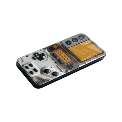 Gameboy Orange stylish phone case for samsung galaxy s22 | glossy glass and slim fit