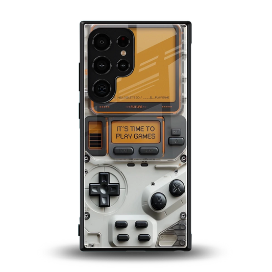 Gameboy Orange back phone cover | glass case for samsung galaxy s24 ultra