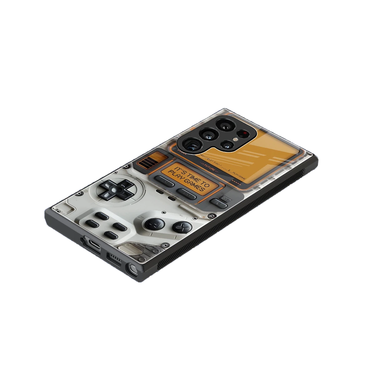 Gameboy Orange stylish phone case for samsung galaxy s23 ultra | glossy glass and slim fit