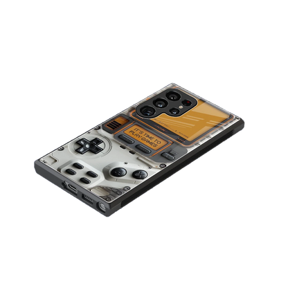 Gameboy Orange stylish phone case for samsung galaxy s23 ultra | glossy glass and slim fit