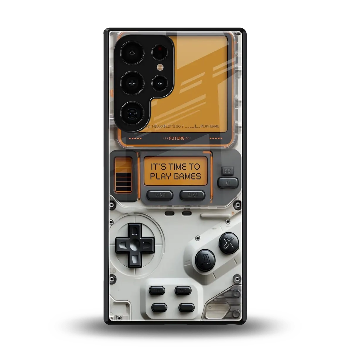 Gameboy Orange back phone cover | glass case for samsung galaxy s25 ultra