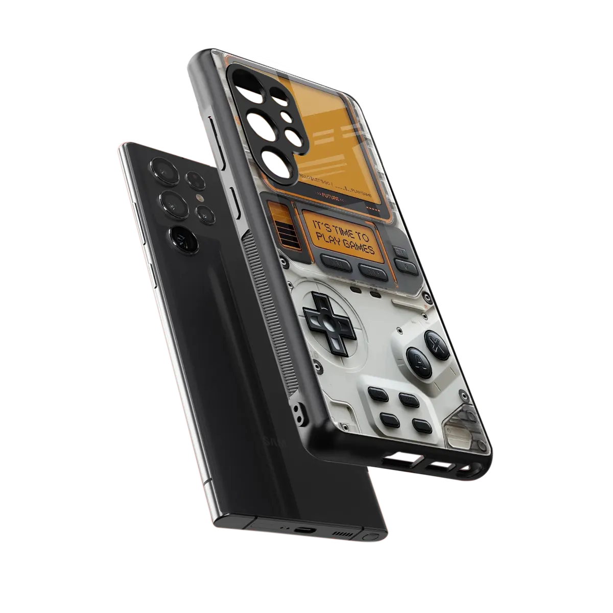 Gameboy Orange sleek samsung galaxy s25 ultra cover with tempered glass back and TPU edges