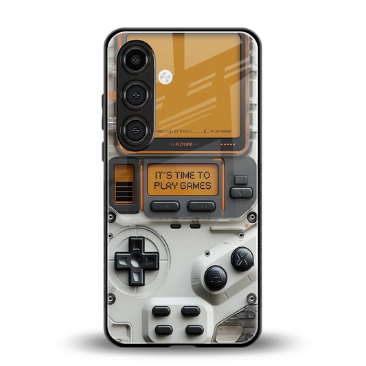 Gameboy Orange back phone cover | glass case for samsung galaxy s24 plus