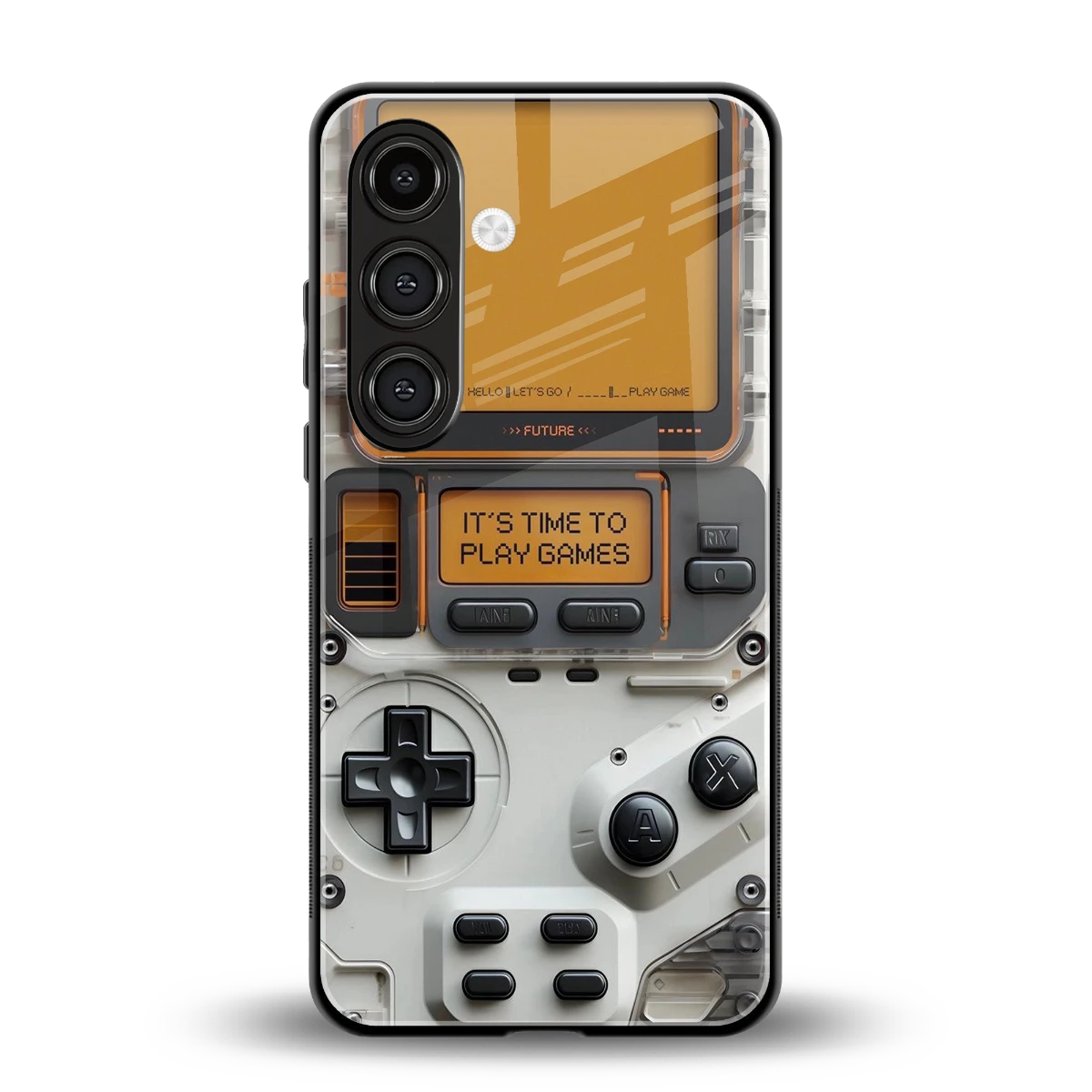 Gameboy Orange back phone cover | glass case for samsung galaxy s23 fe