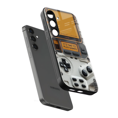 Gameboy Orange sleek samsung galaxy s24 cover with tempered glass back and TPU edges