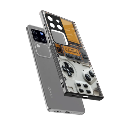 Gameboy Orange sleekvivo v30 pro cover with tempered glass back and TPU edges