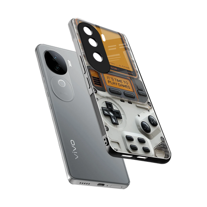 Gameboy Orange sleek vivo v40e cover with tempered glass back and TPU edges