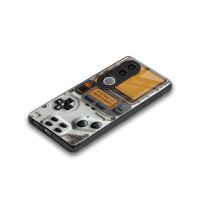 Gameboy Orange stylish phone case for vivo v50 | glossy glass and slim fit