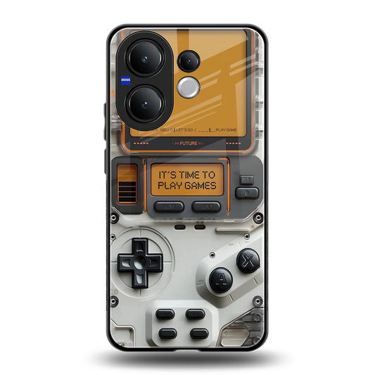 Gameboy Orange back phone cover | glass case for vivo v60
