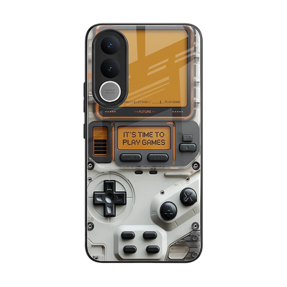 Gameboy Orange back phone cover | glass case for vivo v70 fe
