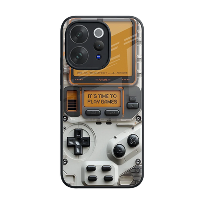 Gameboy Orange back phone cover | glass case for vivo v70