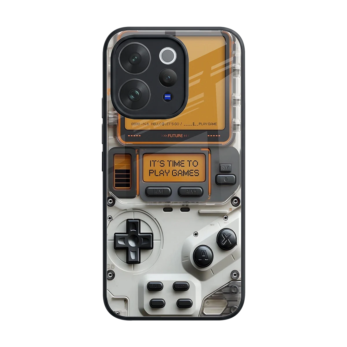 Gameboy Orange back phone cover | glass case for vivo v70 elite