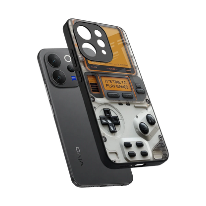 Gameboy Orange sleek vivo v70 elite cover with tempered glass back and TPU edges