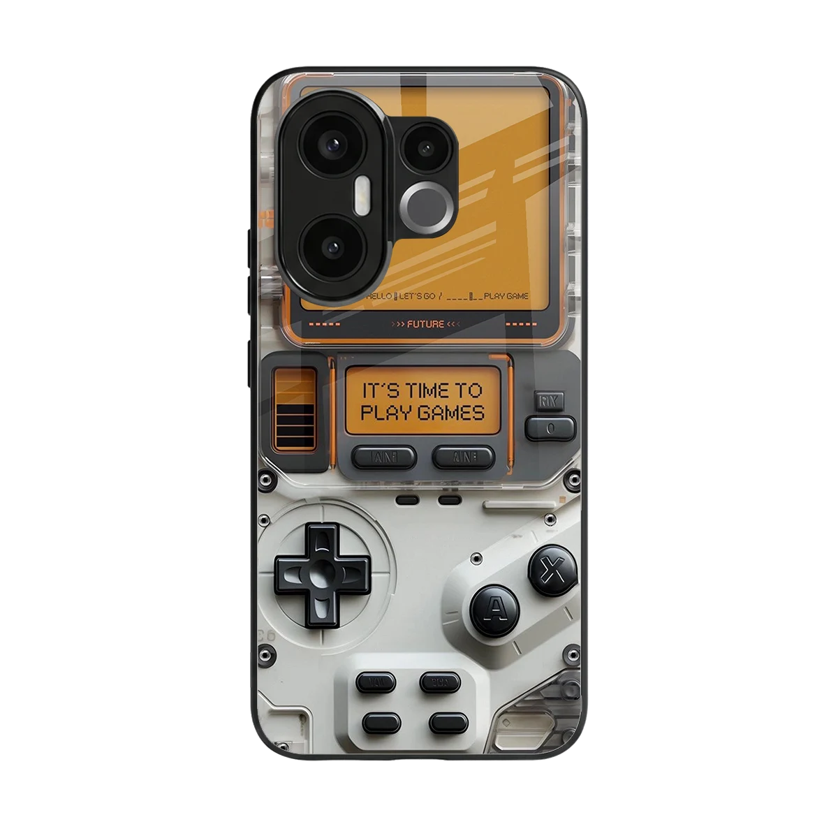 Gameboy Orange back phone cover | glass case for vivo x200 fe