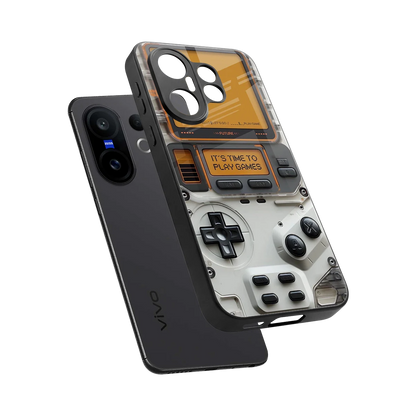 Gameboy Orange sleek vivo x200 fe cover with tempered glass back and TPU edges
