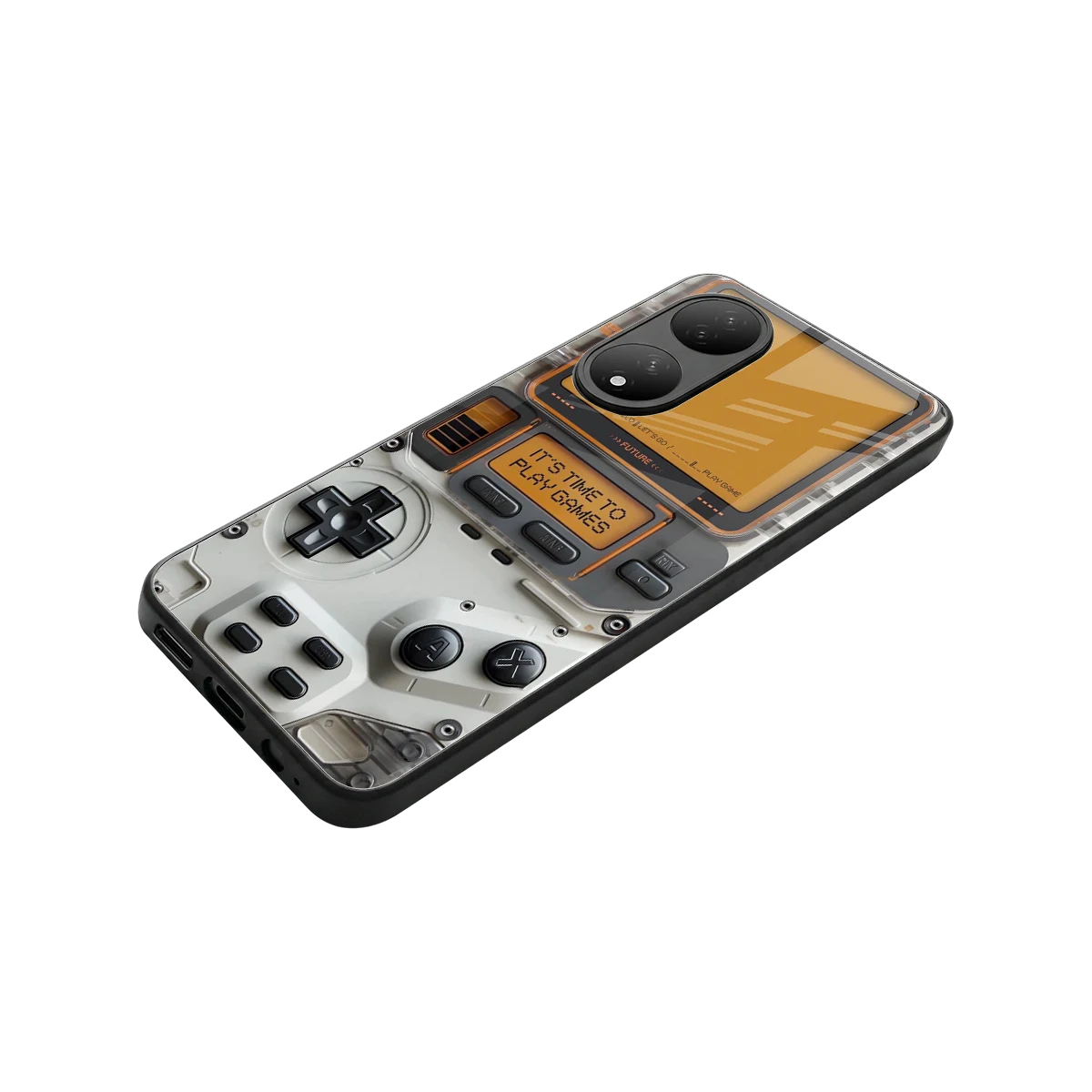 Gameboy Orange stylish phone case for Vivo-y100 | glossy glass and slim fit